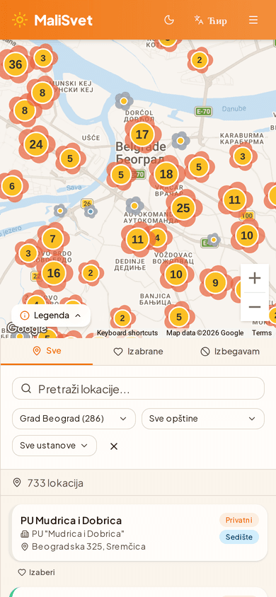 Mapa vrtića